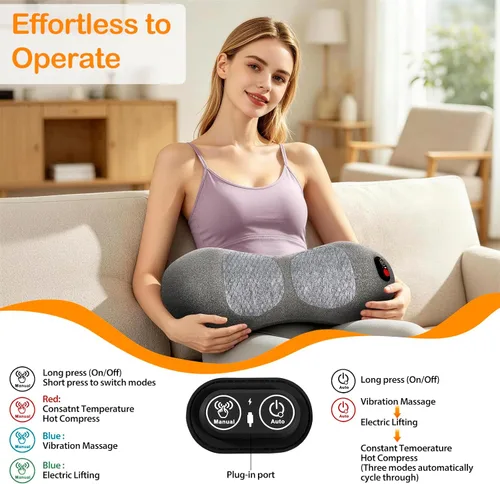 Vista 6 de Masajeador de espalda suave de triple fusión con calor y columna vertebral
