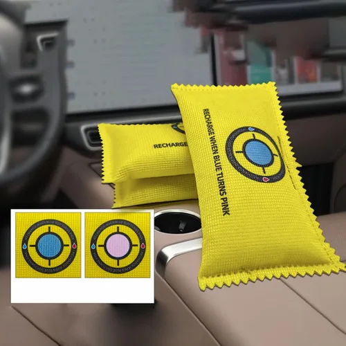 Vista 9 de Deshumidificador de coche para humedad – Absorción de olores reutilizable Absorción de humedad para armario, auto, camión, dormitorio, hotel