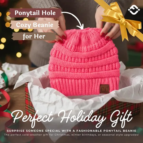 Vista 75 de Funky Junque - Gorro para mujer con ranura para cola de caballo