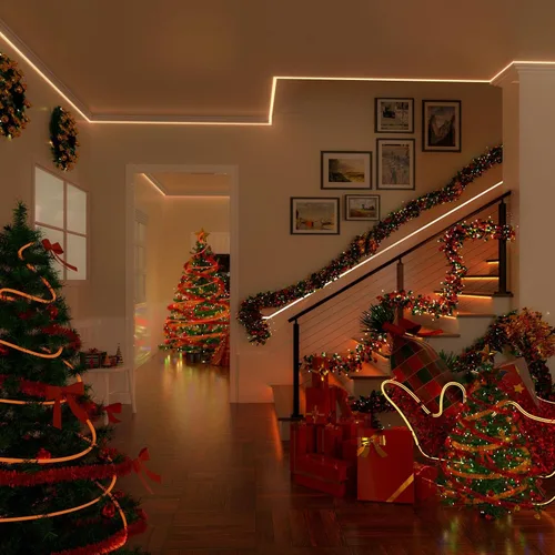Vista 7 de Muzata Paquete de 10 unidades de 6.6 pies/6.6 ft con sistema de canal LED negro en forma de U con cubierta de difusor blanco lechoso esmerilado