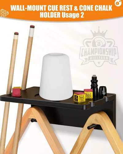 Vista 5 de Soporte para taco de pared 2 en 1, soporte para tazas o tizas, color Negro