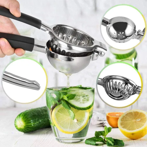 Vista 3 de Lemon Squeezer Citrus Juicer Lemon Juicer with Filter Premium Quality Heavy Duty Stainless Steel Sturdy Durable Manual Press Useful Kitchen Tool for
