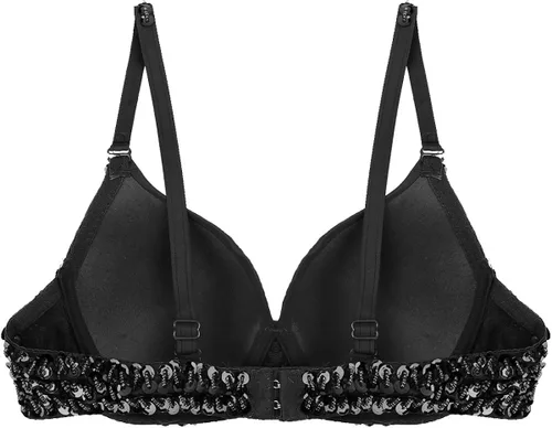 Vista 6 de Alvivi Brasier con purpurina brillante para mujer, ideal para bailar y bailar el vientre