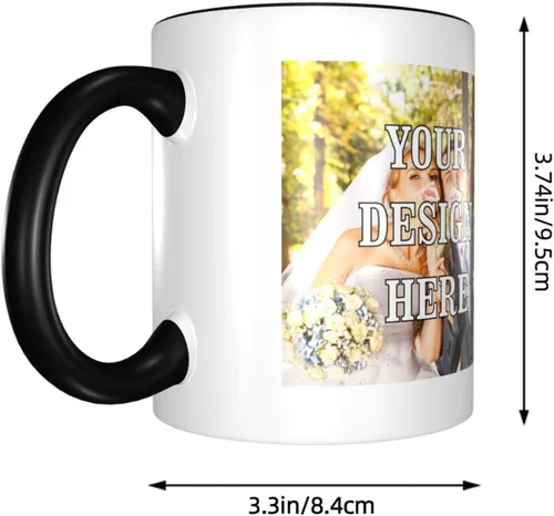 Vista 4 de Taza de café personalizada, tazas personalizadas con logotipo y foto, taza personalizada, diseña tu propia taza de café personalizada, regalos