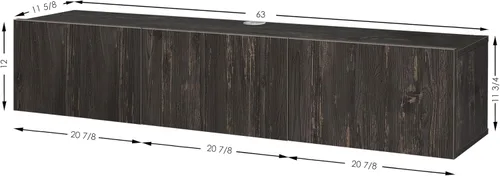 Vista 7 de Atelier Mobili - Soporte de TV flotante negro de 65 pulgadas, centro de entretenimiento flotante para TV de 80 pulgadas, gabinete de TV negro