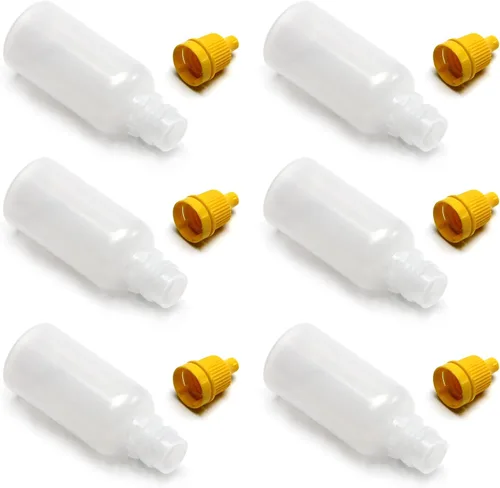 Vista 2 de Othmro 20 botellas de plástico de polietileno de 0.5 onzas, botellas cuentagotas de ojo de laboratorio de 0.0 fl oz, botellas con gotero líquido