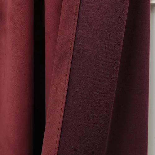 Vista 6 de Cortinas opacas plisadas de terciopelo rojo con ganchos, cortinas de Navidad para sala de estar, cortinas Rojas de Navidad para sala, cortinas