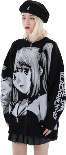 Vista 3 de FELLVISHK Sudadera de manga larga con estampado de anime para niña, unisex, 3D