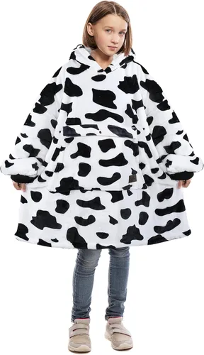 Vista 16 de Catalonia Sudadera tipo manta con capucha para niños, sudadera de sherpa extragrande para adolescentes jóvenes, idea de regalo Dual-Layer Design