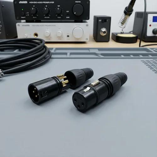Vista 4 de 10 pares DMX XLR 3 Pin Macho/Hembra Audio Mic Snake Plug Audio Micrófono Cable Conector, Carcasa Negra