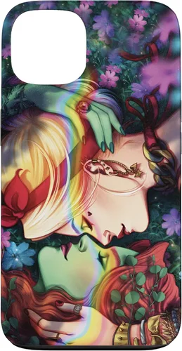Vista 7 de iPhone 16 DC Comics Pride Harley Quinn & Poison Ivy Nose Touch Case