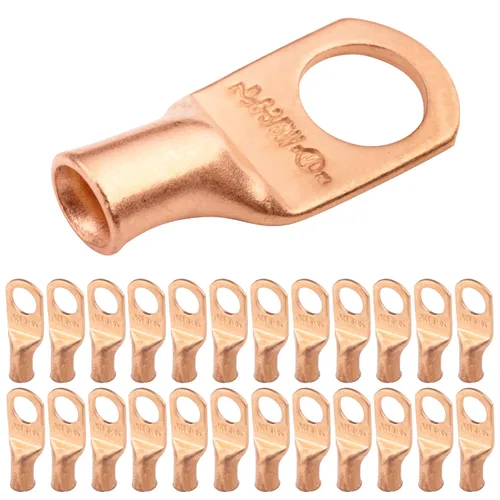 Vista 174 de SELTERM - 5 terminales de anillo resistentes para cable de batería, calibre 1/0 AWG, pernos de 1/2 pulgadas, terminales de calibre 0, ojales