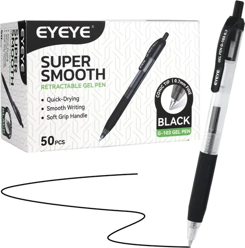 Vista 13 de EYEYE G-103 - Bolígrafos de gel retráctiles de 0.020 in, paquete de 25 bolígrafos de tinta de gel de punta extra fina, secado rápido, bolígrafo