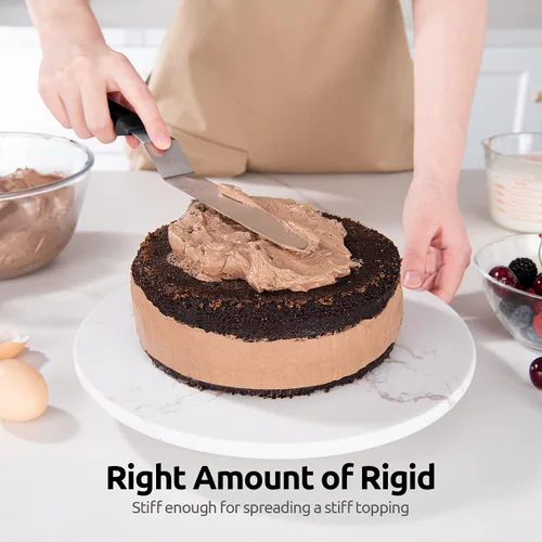 Vista 5 de Set de espátulas U-Taste de glaseado con ángulo inclinado Stainless Steel Blade with PP Plastic Handle, Metal Baking Spatula for Cake Decorating