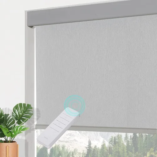 Vista 13 de Tonature Persianas enrollables sin cordones 100 % opacas con patrón de jacquard, protección UV, aislamiento térmico, persianas enrollables