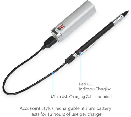 Vista 2 de BoxWave AccuPoint SE Active Stylus - AccuPoint SE Active Stylus - Jet Black, lápiz óptico para teléfonos inteligentes y tabletas