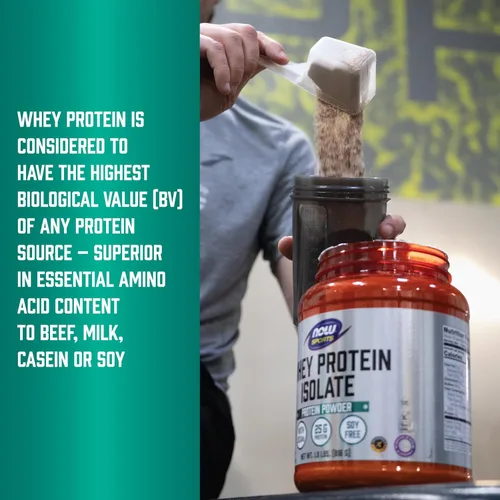Vista 9 de NOW Sports polvo sin sabor de proteína de suero de leche, 1.2 libras