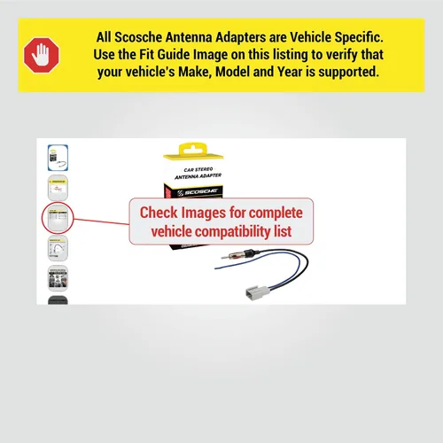 Vista 2 de Scosche HAAB - Adaptador de antena para estéreo de automóvil compatible con vehículos Honda, Mazda y Suzuki seleccionados 2006-19 - Adaptador