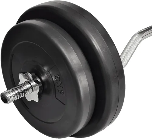Vista 3 de Barra de rizo con pesas de 66.1 libras, juego de pesas ajustables para hombres y mujeres, entrenamiento de fuerza, gimnasio en casa