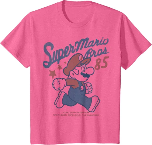 Vista 13 de Nintendo Super Mario Brothers '85 Vintage Stars - Camiseta Gris Oscuro