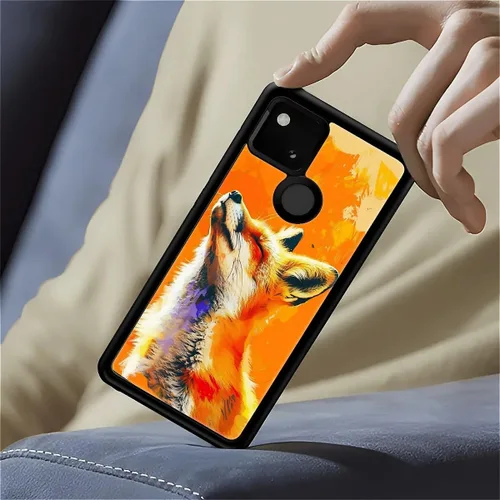 Vista 551 de Compatible con Google Pixel 4A 5G Mobile Case Creative Acrylic Panel trasero Silicona Protección Grip especialmente diseñado para Google Pixel 4A 5G