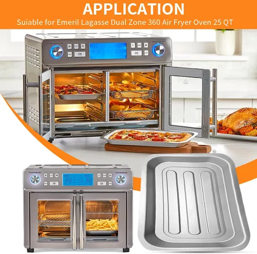 Vista 4 de Placa de parrilla para freidora de aire Emeril Lagasse Dual Zone 360 Horno freidora de aire de 25 cuartos extra grande, 11.5 x 6.7 pulgadas