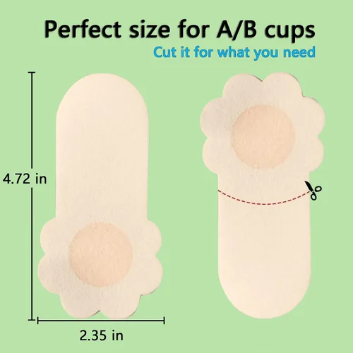 Vista 6 de Wobodan 10 pares de brasier de elevación adhesivo, desechables para pezones y pezones, brasier autoinvisible para mujer, se adapta a copa A-B