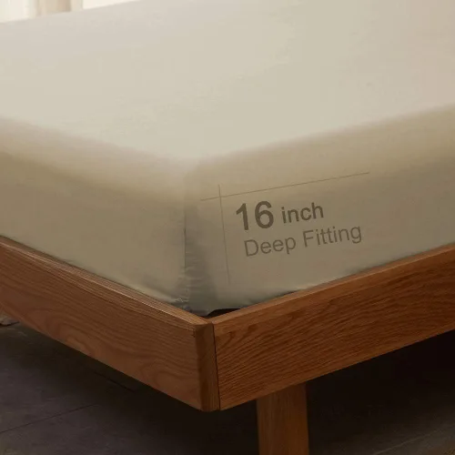 Vista 6 de SONORO KATE Juego de sábanas de cama de microfibra súper suave de 1800 hilos, sábanas egipcias de lujo de 16 pulgadas de profundidad, antiarrugas e