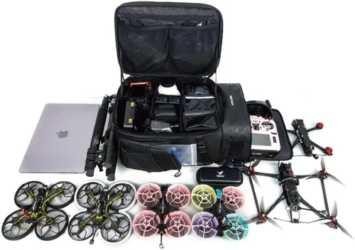 Vista 2 de HGLRC - Estuche para mochila de dron FPV con bandolera para dron de carreras de quadcopter y piezas para combo DJI FPV