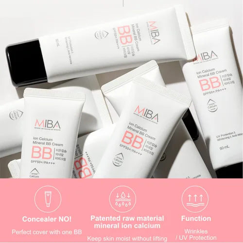 Vista 3 de MIBA Ion Calcio Mineral BB Cream 1.7 fl oz / 1.69 fl oz Materia prima patentada de iones minerales calcio. Cobertura fina pero abrumadora. Potencia
