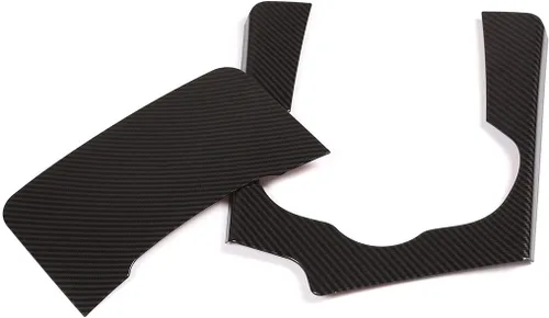 Vista 7 de Cubierta de panel de palanca de cambios para consola central de automóvil ABS de fibra de carbono cromada para Alfa Romeo Stelvio 2017 2018 2019