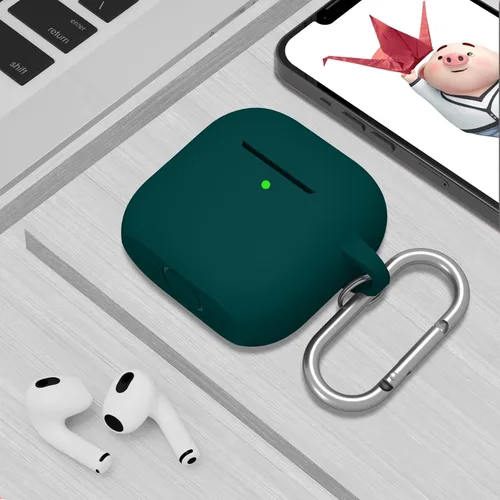Vista 2 de Funda compatible con AirPods de 4ª generación, funda de silicona protectora suave con kit de limpieza, accesorios para Apple AirPods 4 Gen 2024, LED
