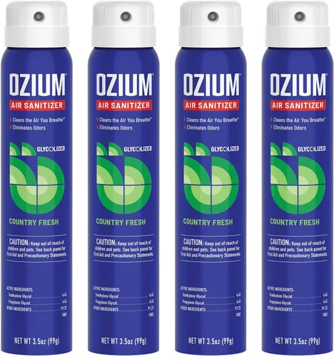 Vista 9 de Ozium Desinfectante de aire y eliminador de olores de 3.5 onzas para hogares, automóviles, oficinas y más, aroma a negro carbón, paquete de 2