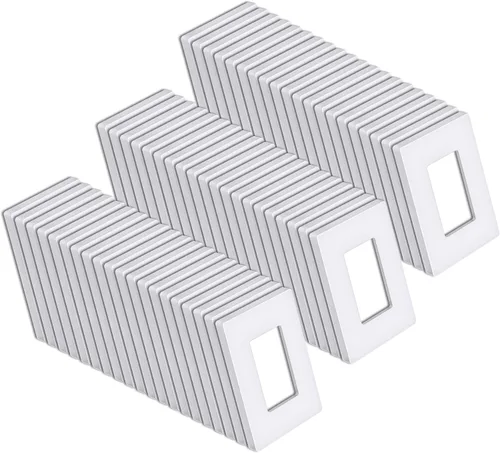 Vista 22 de BESTTEN - Placa de pared decorativa sin tornillos de 1 banda, tamaño mediano de 4.88 pulgadas de alto x 3.11 pulgadas de ancho, USWP6 blanco nieve