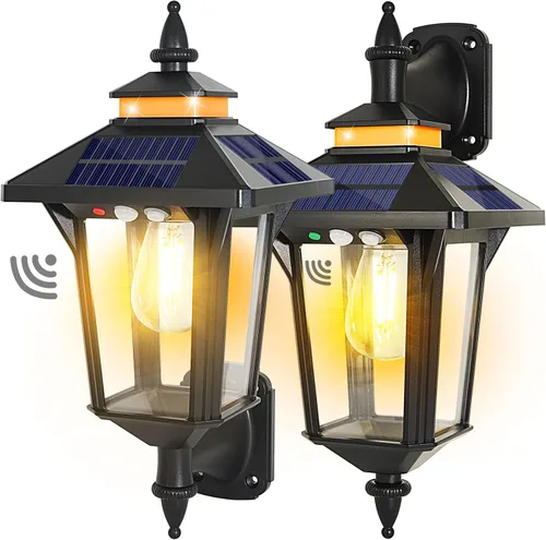 Vista 9 de Linterna de Pared Solar con 3 Modos, Luz de Pared Solar con Sensor de Movimiento Impermeable, Luces LED de Porche Delantero del Anochecer al