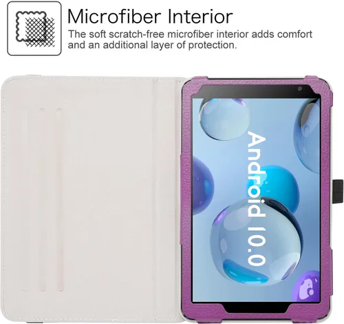 Vista 4 de LiuShan Funda de poliuretano con rotación 360 para DIALN X8 Ultra/Vortex Tab 8 4G/Foxx T8 Plus/Sky Devices Elite T8/Elite Octa/MAXWEST Nitro 8/Astro