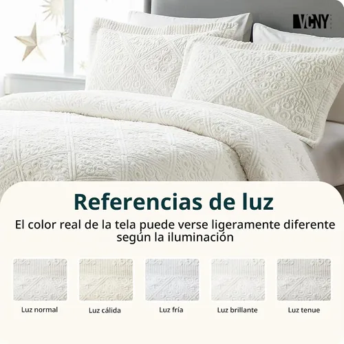Vista 5 de VCNY Home Westland - Juego de colcha de 3 piezas en relieve, Queen