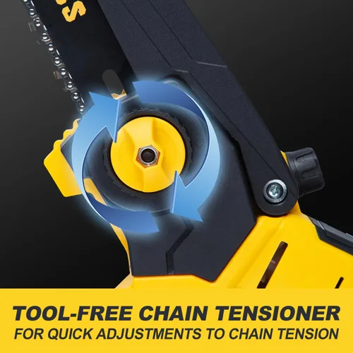 Vista 7 de Mini motosierra para batería Dewalt de 20 V MAX, mini motosierra eléctrica de mano inalámbrica de 8 pulgadas, motosierra sin escobillas para corte