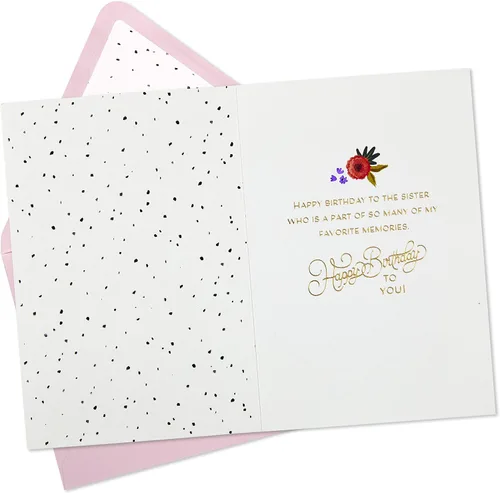 Vista 6 de Hallmark Paquete de tarjetas de cumpleaños para hermana (Life is a Gift + Elegant Cake)