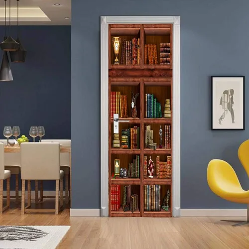 Vista 7 de COLORSPRING calcomanías adhesivas autoadhesivas para pared de estante de libros 3D - Decoración removible para la decoración de la habitación