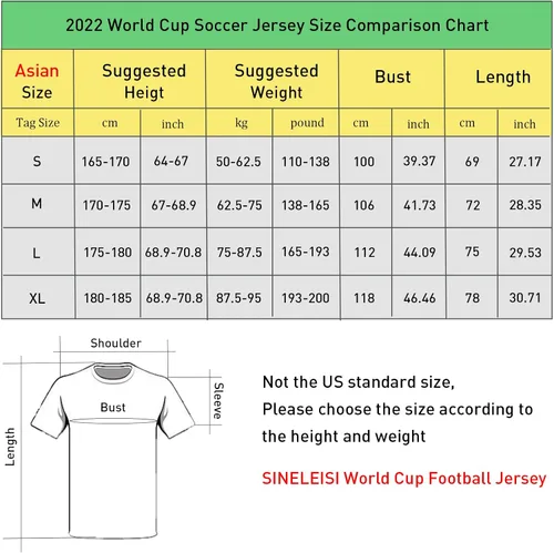 Vista 6 de SINLEISI Camisetas para aficionados de la Copa Mundial 2022 PaísesEstilos - Argentina, Brasil, México y Estados Unidos