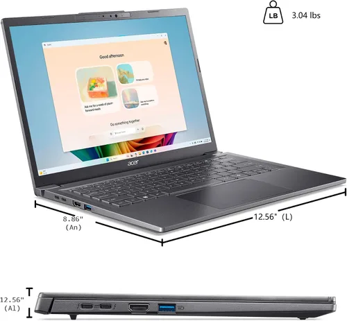 Vista 8 de Acer Aspire Laptop 2026, pantalla táctil, Intel Ultra 7 258V, 32 GB de RAM+