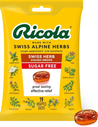 Vista 5 de Ricola Berry Medley - Gotas para la garganta, 45 gotas de hierbas originales sin azúcar, 19