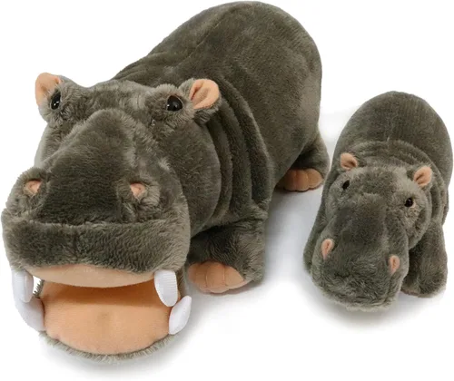 Vista 9 de Ice King Bear Juego de animales de peluche para mamá y bebé, animales salvajes del zoológico (elefante)