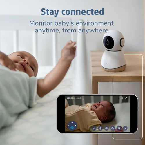 Vista 8 de Maxi-Cosi See Pro 360 Baby Monitor con traducción CryAssist™ AI Cry Translation, cámara HD 2K con PTZ, unidad principal segura sin Wi-Fi de 5