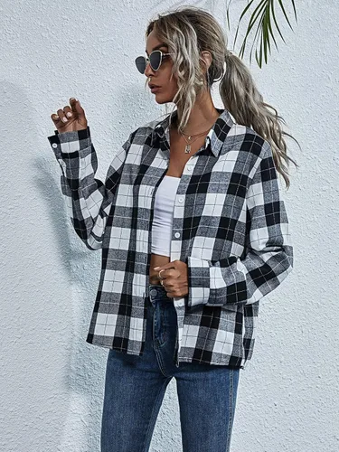 Vista 3 de Floerns Blusa casual de manga larga con botones para mujer