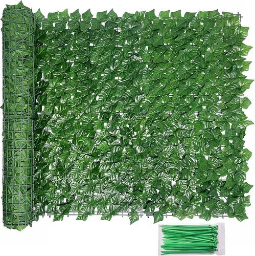 Vista 15 de Bybeton Pantalla de Cerca de Privacidad de Hiedra Artificial - 40" X 80" Anti-UV Hojas Falsas Enredaderas - Privacidad para Patio Balcón, Jardín