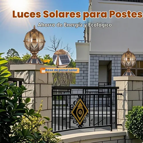 Vista 7 de Luces de pilar al aire libre accionadas por energía solar de 17.7 pulgadas Bronce