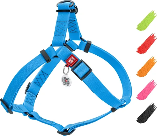 Vista 20 de WAUDOG Juego de arnés y correa impermeable para perro de 6 pies, ajustable, resistente con cierre de metal duradero y placa QR para perro