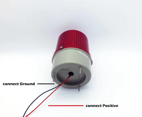 Vista 3 de Luz estroboscópica giratoria de advertencia de seguridad roja DC12V - Luz de baliza de emergencia